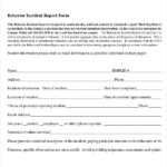 Behavioral Health Incident Report Form ReportForm