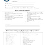 Behaviour Report Template