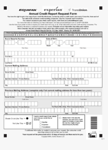 Best Annual Credit Report Request Form Main Image Equifax Manual