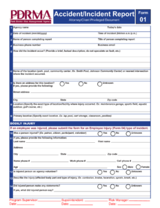 Blank Accident Incident Report Form Templates At Allbusinesstemplates