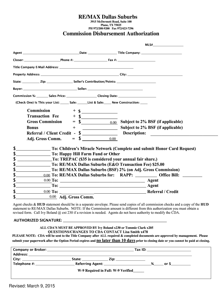 Cda Real Estate Template Form Fill Online Printable Fillable Blank 