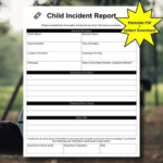 Child Incident Report Form Printable PDF Instant Digital Etsy Canada