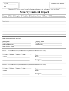 Church Incident Report Fill Online Printable Fillable Blank