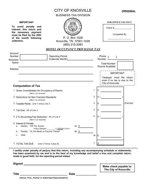 City Of Austin Hotel Occupancy Tax Report Form Printable Printable