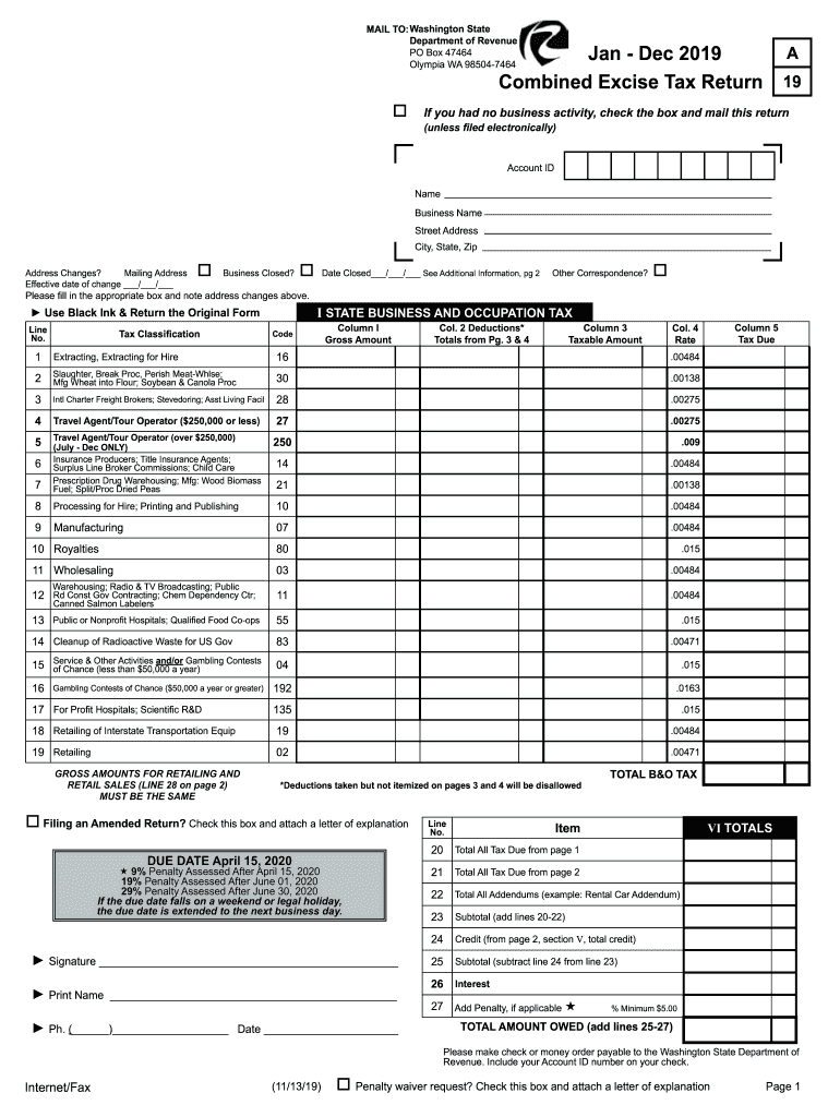 Combined Excise Tax Return Form Fill Out And Sign Printable PDF 