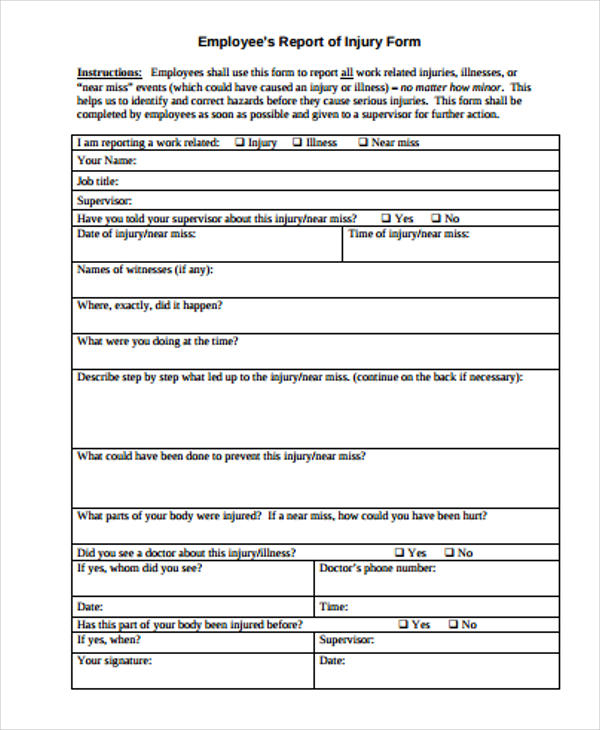 Construction Incident Report Template 19 Free Word PDF Format