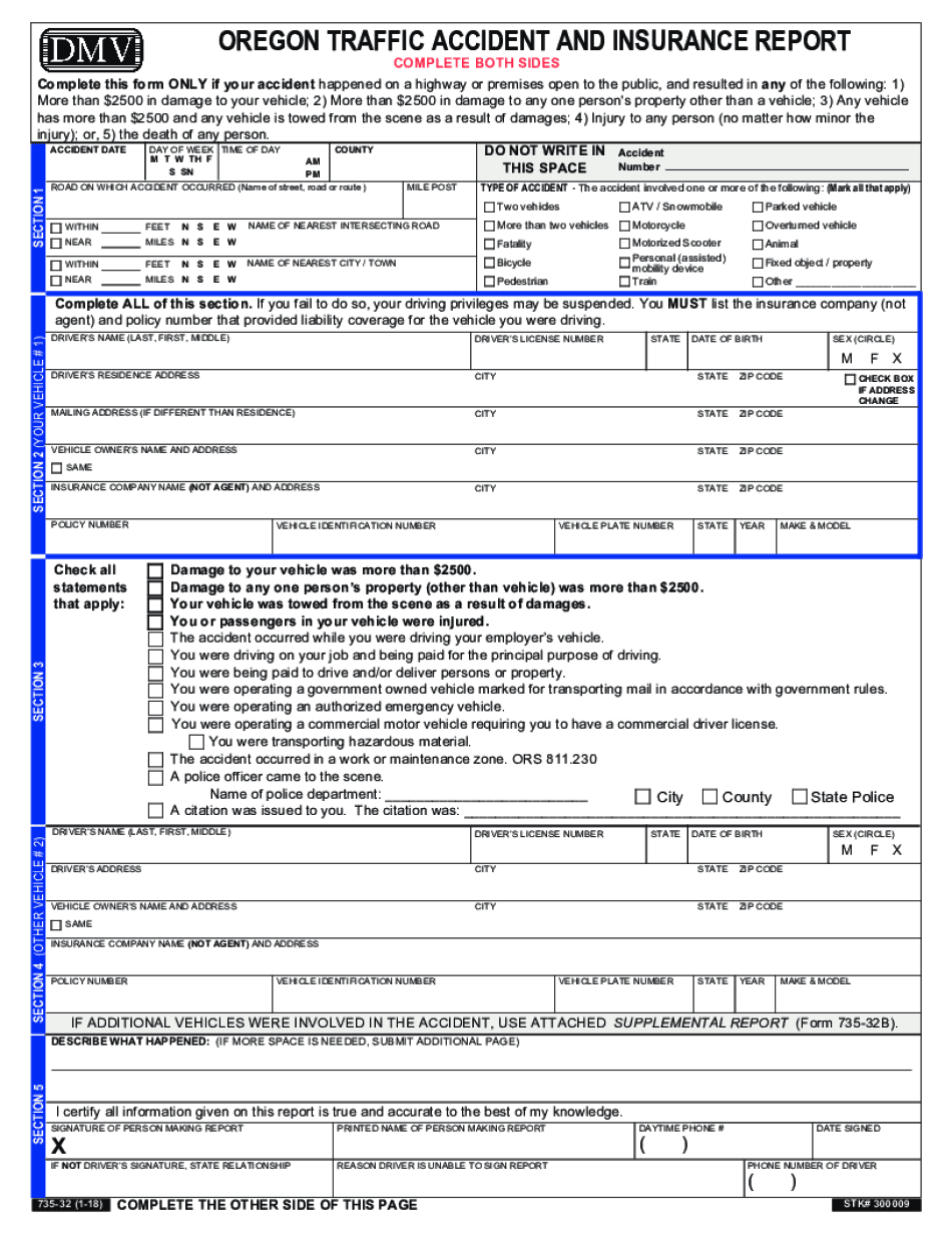 Create Fillable Oregon DMV Accident Report Form With Us Fastly Easyly