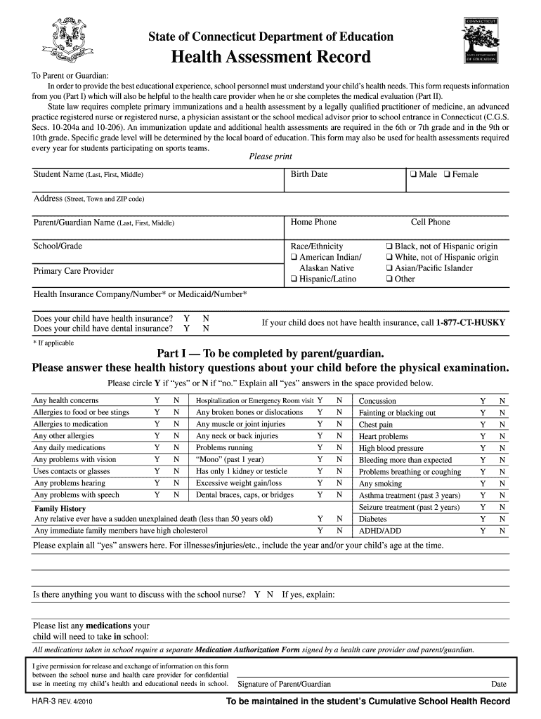 Ct Health Forms 2010 Fill Out Sign Online DocHub