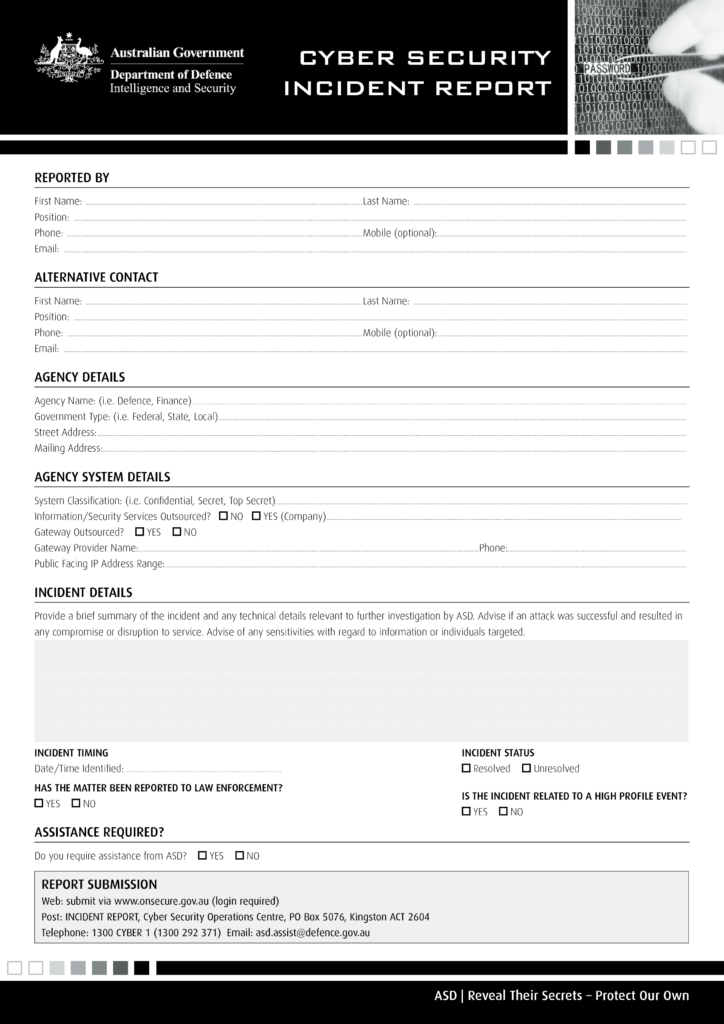 Cyber Security Incident Report Templates At Allbusinesstemplates