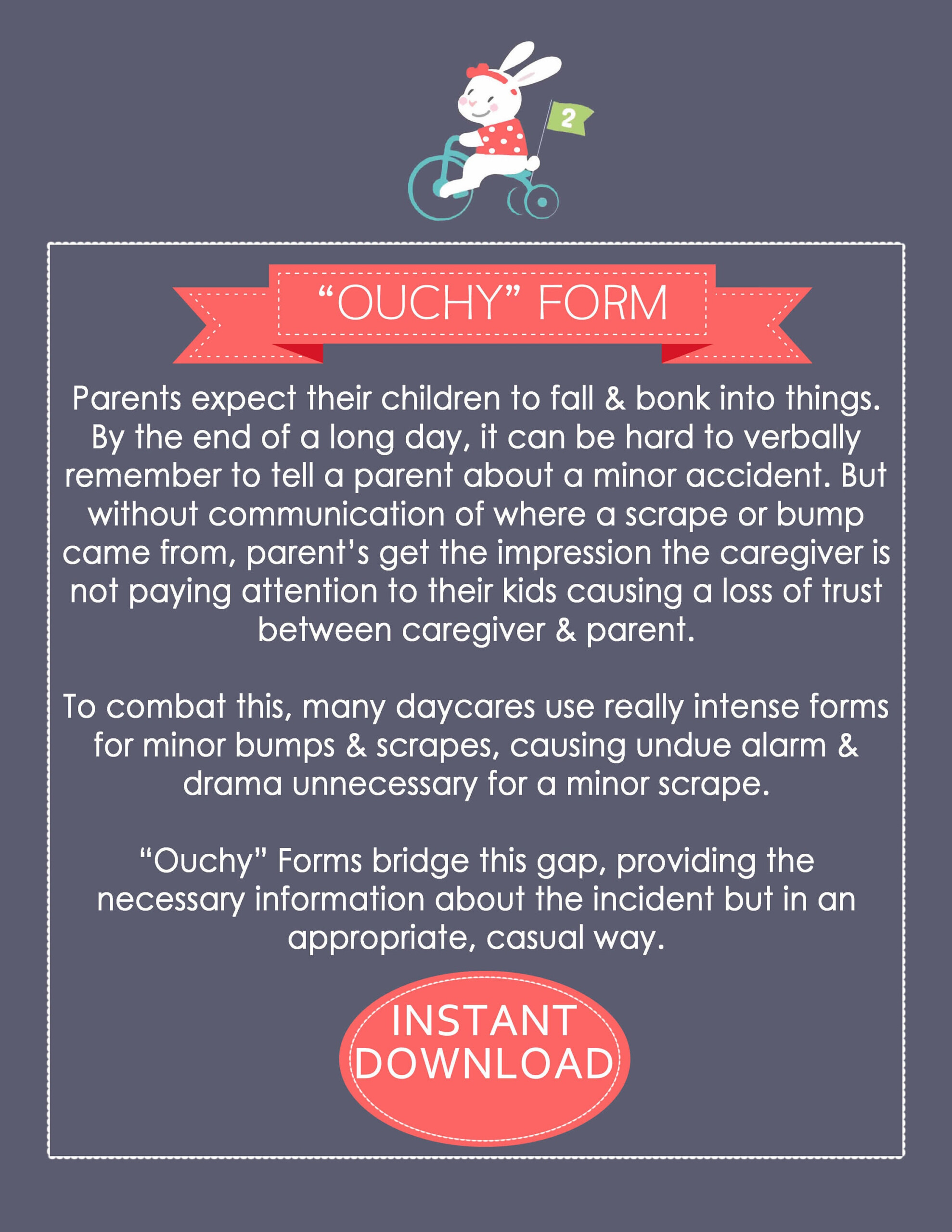 DAYCARE FORM Ouchy Report Accident Form Incident Etsy Canada