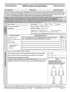 Dhhs Incident And Death Report Nc 2006 Form Fill Out Sign Online