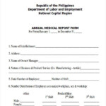 Dole Annual Medical Report Form Region 3 ReportForm