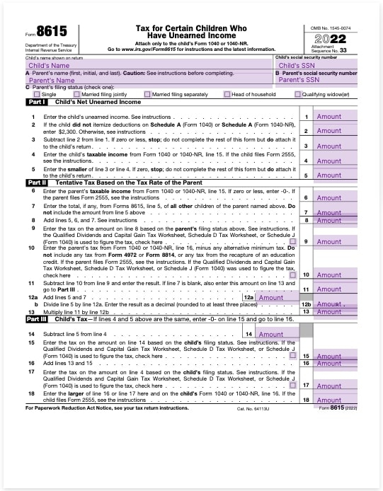 Download Form 8615 Tax For Children Who Has Unearned Income