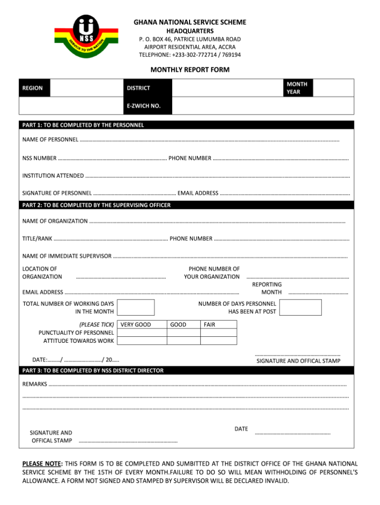 Download Nss Annual Report Form ReportForm