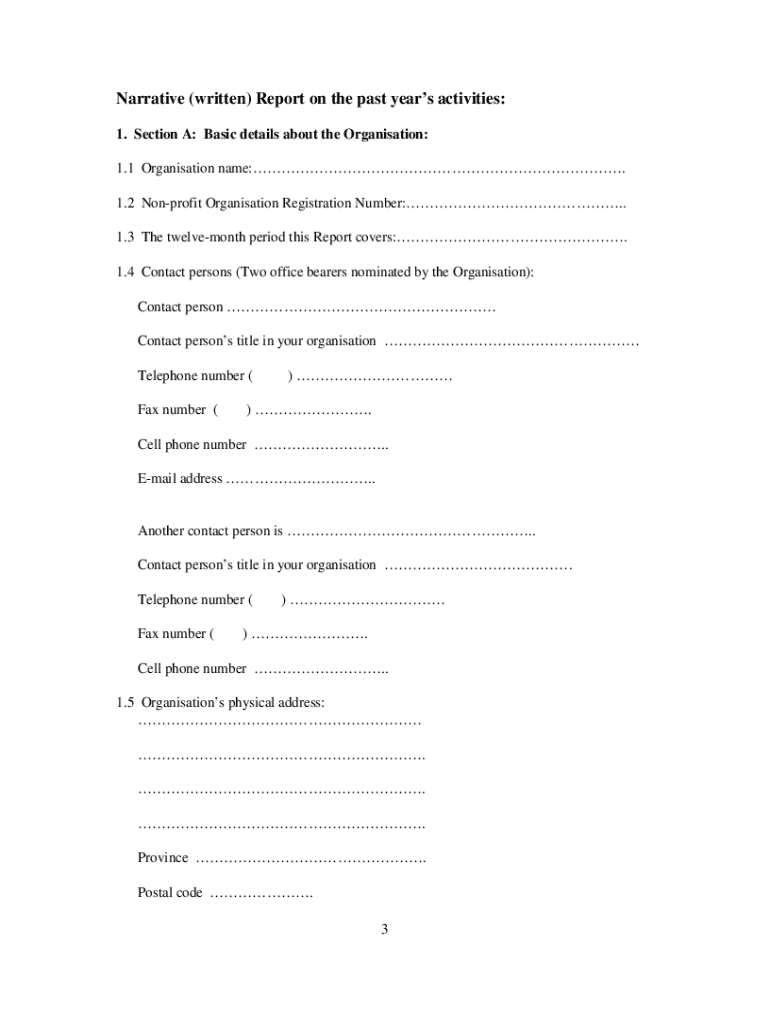 Dsd Narrative Report Form Download Fill Online Printable Fillable 
