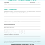 Dublin Ireland Accident Incident Report Form Childcare Committee