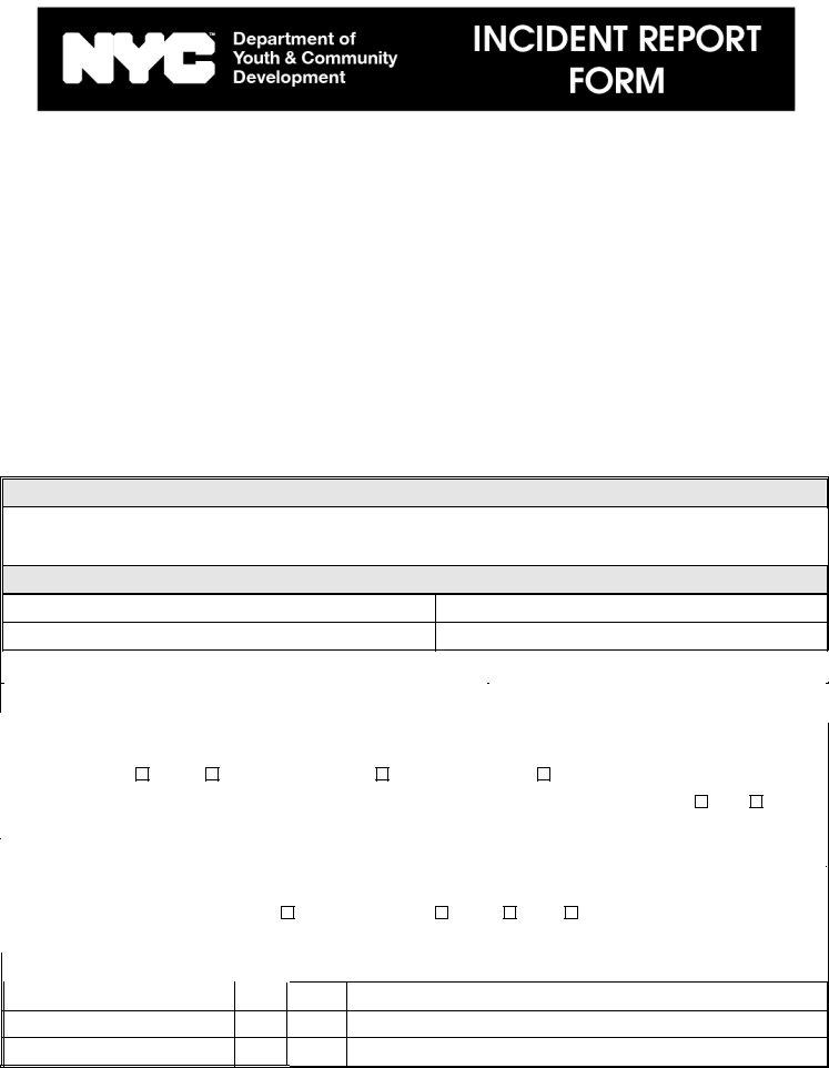 Dycd Incident Form Fill Out Printable PDF Forms Online