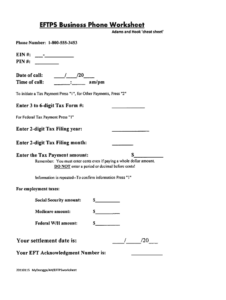 Eftps Business Phone Worksheet Printable Fill Out Sign Online DocHub