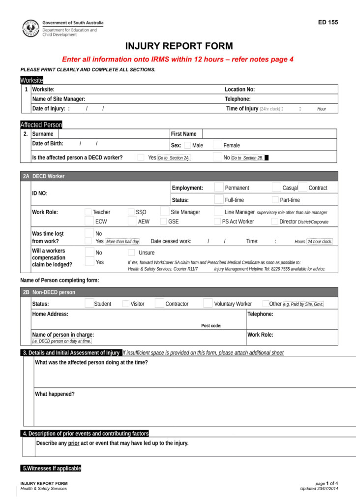 Employee Accident Report Form Pdf 110 37 1 18 0 45 34800000 