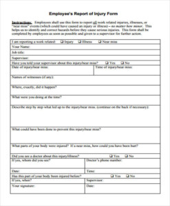 Employee Accident Report Form Pdf