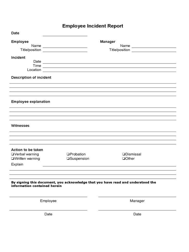 Employee Incident Report 4 Free Templates In Pdf Word Inside 