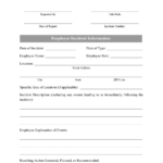 Employee Incident Report Templates