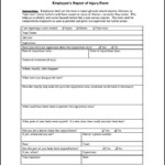 Employees Report Of Injury OSHA Form Sample Templates Sample Templates