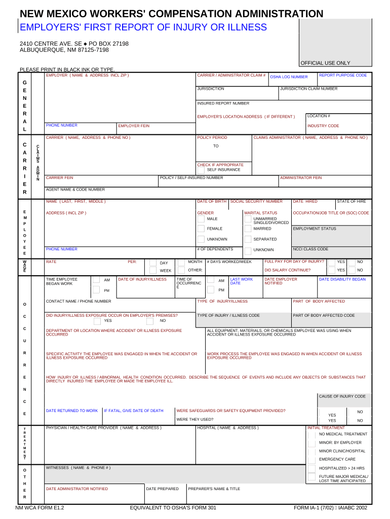 Employers Report Injury Form Fill Out And Sign Printable PDF Template 