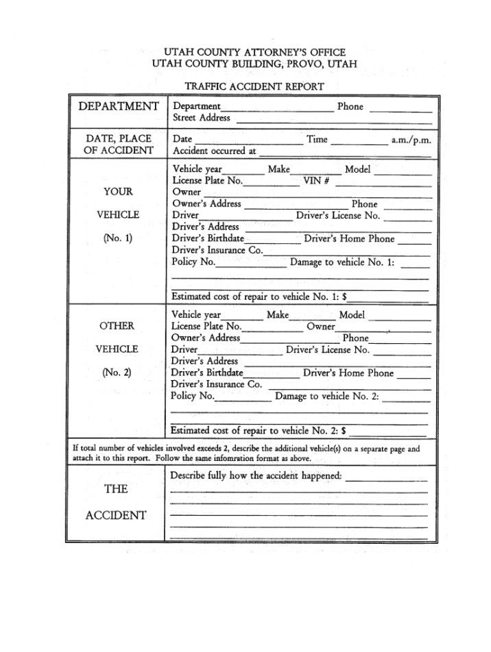 Explore Our Image Of Automobile Accident Report Form Template For Free