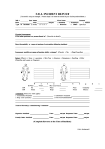 Fall Incident Report Form Printable Pdf Download