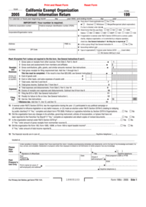 Fillable Form 199 California Exempt Organization Annual Information