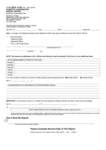 Fillable Form Bca 14 05 Domestic Corporation Annual Report Illinois