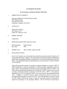 Fillable Online Adeq State Ar STATEMENT OF BASIS For The Issuance Of