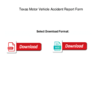Fillable Online Texas Motor Vehicle Accident Report Form Texas Motor