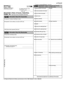 Fillable Schedule K 1 Form 1120s Shareholder S Share Of Income