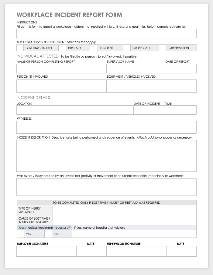 First Aid Incident Report Form Template 3 TEMPLATES EXAMPLE 