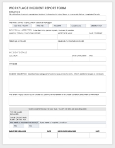 First Aid Incident Report Form Template 3 TEMPLATES EXAMPLE ...