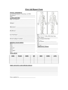 First Aid Report Form 2 Free Templates In Pdf Word Excel Regarding