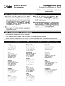 First Report Injury Form Ohio Fill Out And Sign Printable PDF