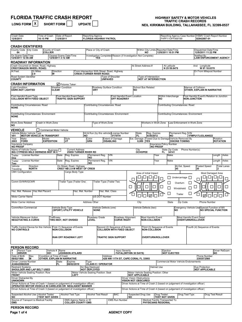 Florida Auto Accidet Report Fill Out Sign Online DocHub