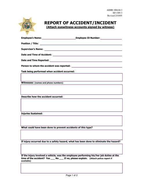 Florida Report Of Accident Incident Download Fillable PDF Templateroller