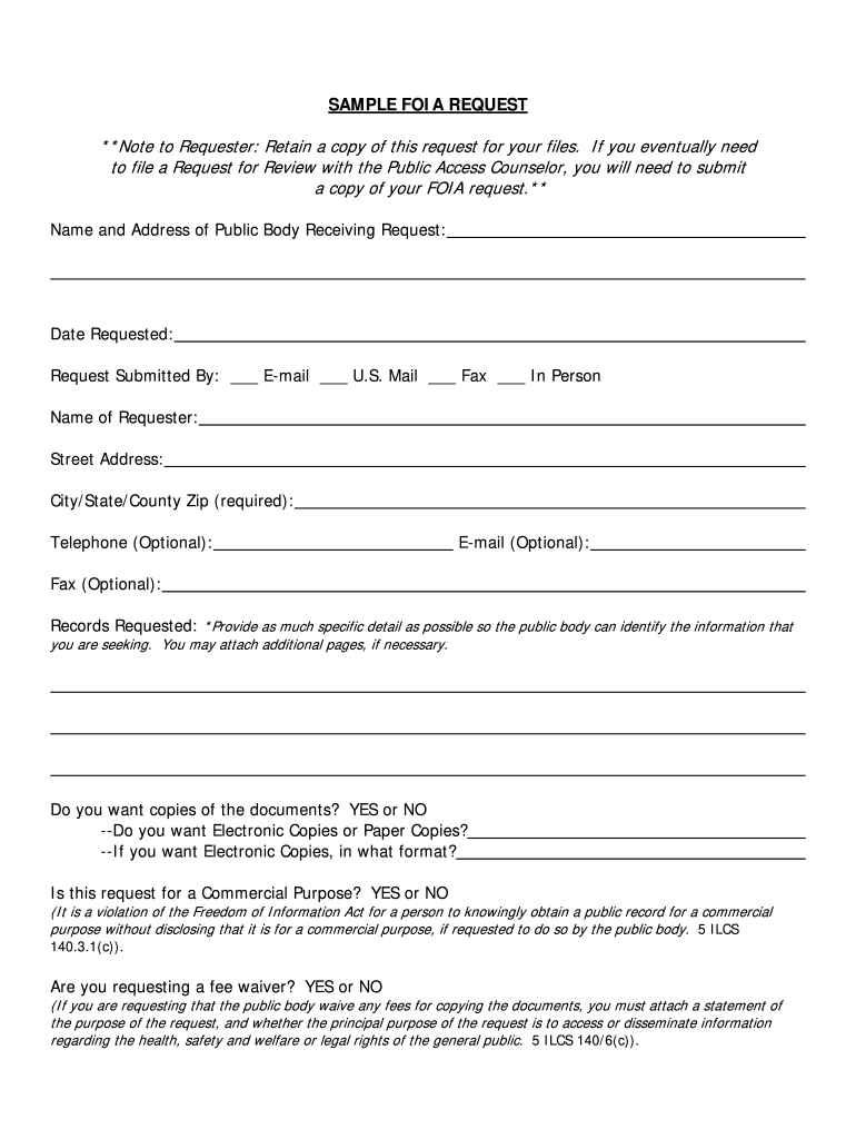 Foia Request Form Pdf 2020 Fill And Sign Printable Template Online 