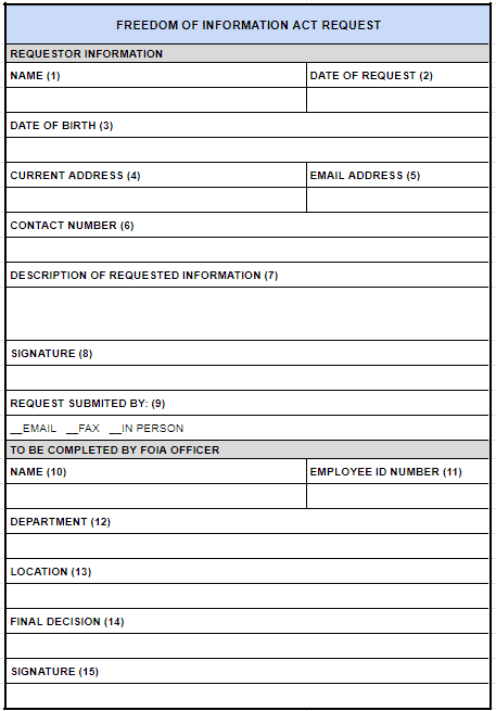 FOIA REQUEST FORM Practice Test Geeks