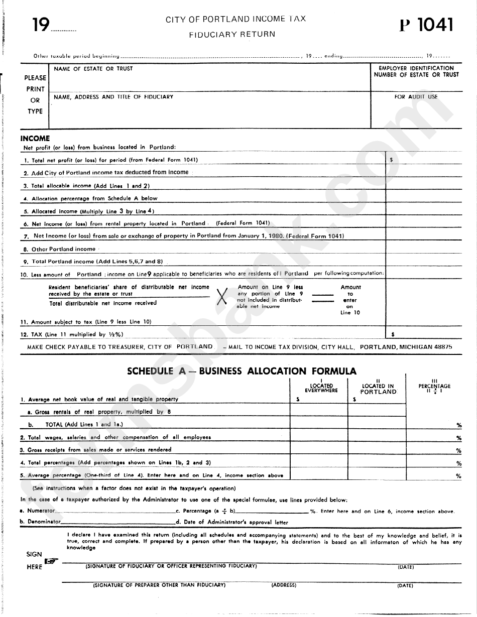 Form 1041 Me Fiduciary Income Tax Return For Resident And Nonresident 