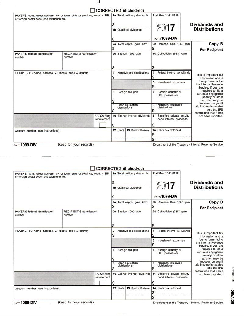 Form 1099 DIV Recipient Copy B