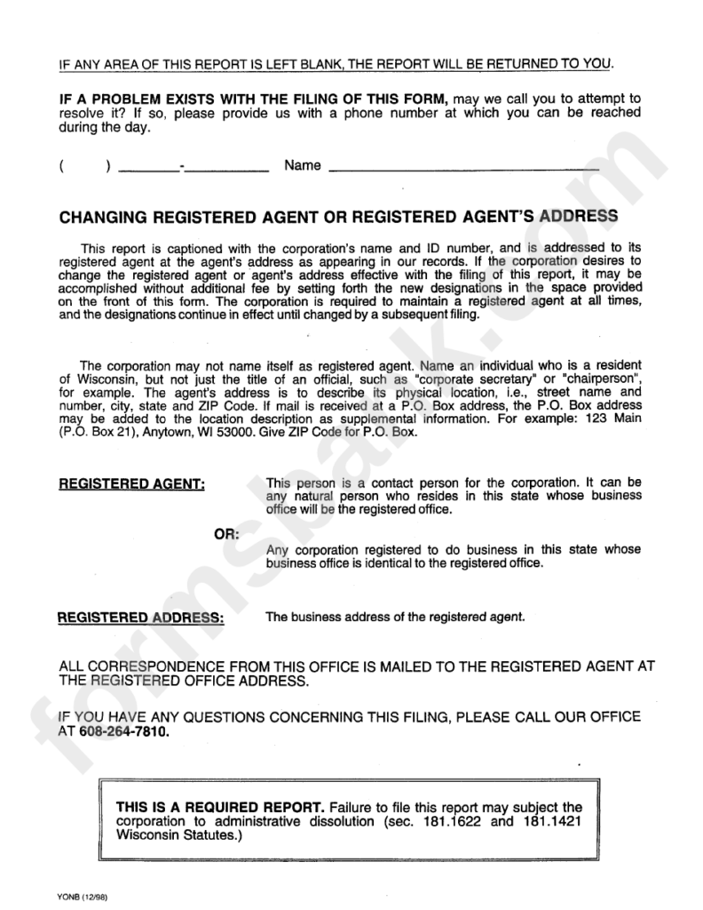 Form 17 I Wisconsin Nonstock Corporation Annual Report Instructions 