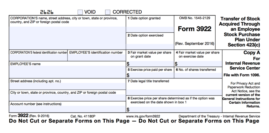 Form 3922 Fillable Printable Forms Free Online