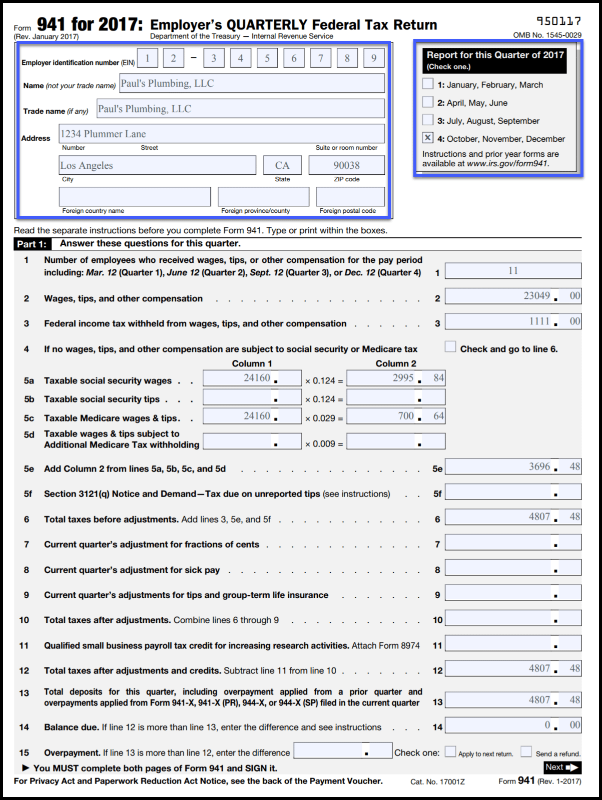 Form 941 Instructions FICA Tax Rate 2018 Mailing Address