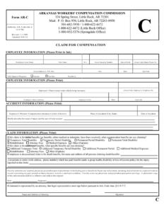 Form AR C Arkansas Workers Compensation Commission