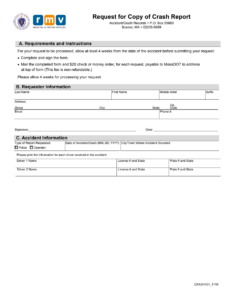 Form CRASH101 Download Fillable PDF Or Fill Online Request For Copy Of